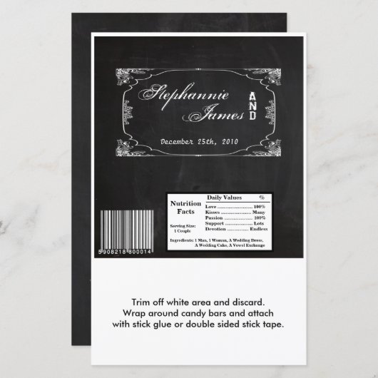Papier Hershey's Large Bar Wrapper Modern Chalkboard Vint (Devant / Derrière)