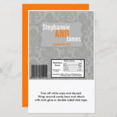 Papier Hershey's Large Bar Wrapper Modern Grey Damask Lac (Devant / Derrière)