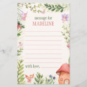 Papier Heure Capsule Fairy Premier Anniversaire Message (Devant)