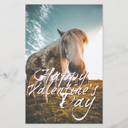 Papier Heureuse Sainte-Valentin avec regard Cheval (Devant)