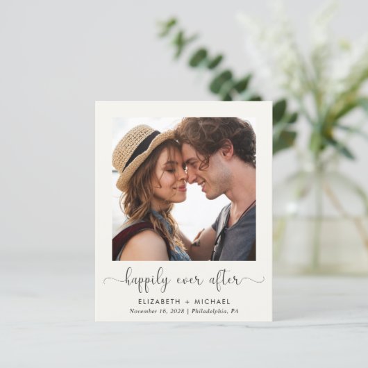 Papier Heureusement Jamais Après Photo QR Code Réception  (Debout devant)