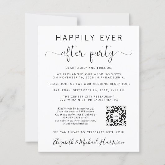 Papier Heureusement Jamais après QR Code Photo Mariage Ré (Devant)