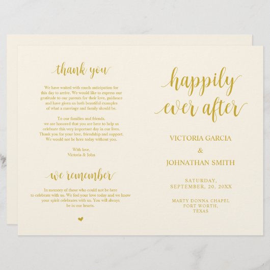 Papier Heureusement pour toujours après, Cérémonie Foldab (Devant / Derrière)