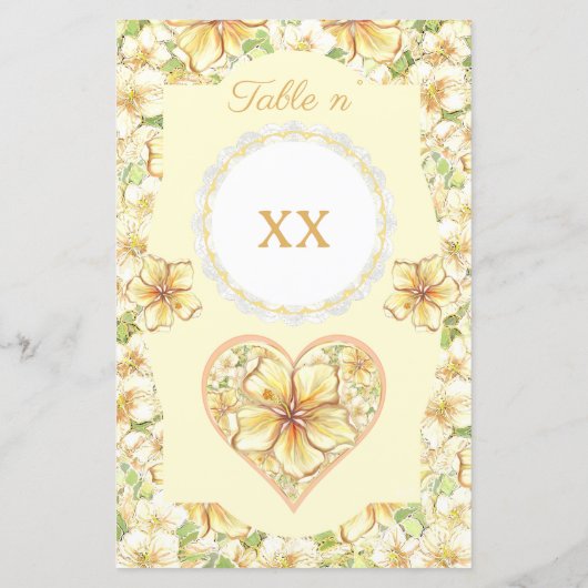 Papier Hibiscus & dentelle JAUNE (Dos)