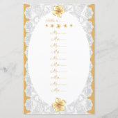 Papier Hibiscus & dentelle JAUNE (Devant)