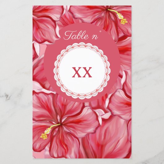 Papier Hibiscus & dentelle RED (Dos)