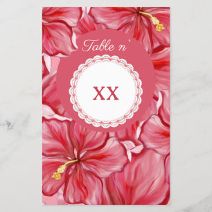 Papier Hibiscus & dentelle RED