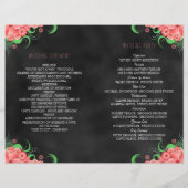 Papier Hibiscus Noir Rose Floral Bi-Fold Wedding Programm (Dos)