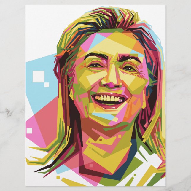Papier Hillary Clinton pastel (Devant)