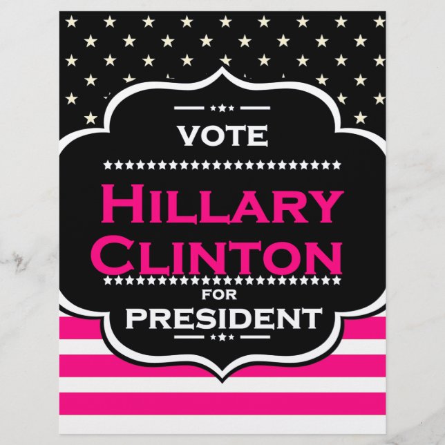 Papier hillary clinton rose (Devant)