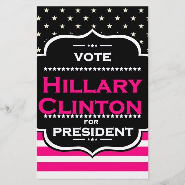 Papier hillary clinton rose (Devant)