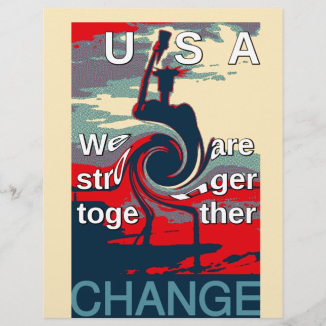 Papier Hillary USA nous sommes plus forts ensemble (Devant)