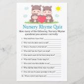 Papier Hippo famille Nursery Rhyme Quiz jeu de baby showe (Devant)