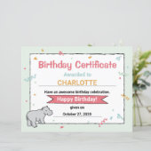 Papier Hippo fête d'anniversaire Hippo Hippopotamus certi