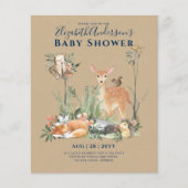 Papier Histoire Bois Animaux Forêt Baby shower Invi (Devant)
