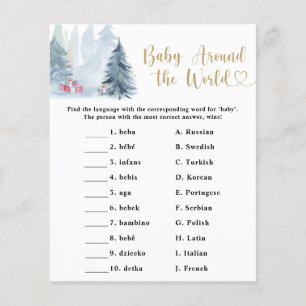 Papier Hiver à feuillage persistant - Baby autour du mond
