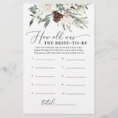 Papier Hiver à feuillage persistant Quel âge la mariée av (Devant)