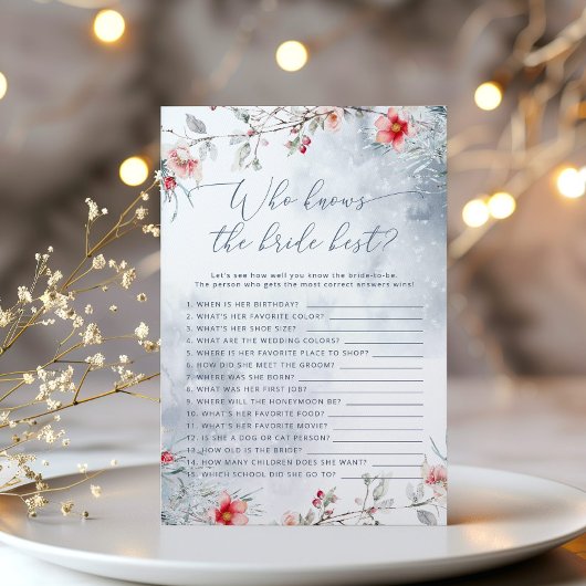 Papier Hiver Amour dans la neige Qui connaît la mariée me