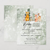 Papier Hiver Bébé boisé Il fait froid dehors Baby shower (Devant / Derrière)