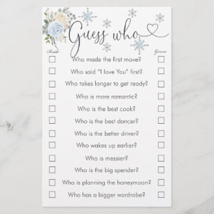 Papier Hiver Blanc Floral Snowflake Devinez Qui Joue