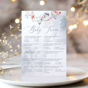 Papier Hiver bleu poussiéreux calligraphie bébé trivia je