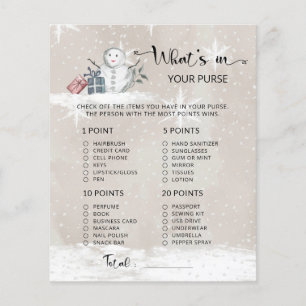 Papier Hiver Ce qui est dans votre jeu de baby shower à s