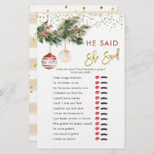 Papier Hiver Deck les Halls Mariage Il dit qu'elle dit (Devant / Derrière)