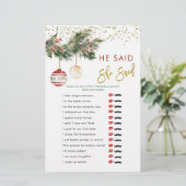 Papier Hiver Deck les Halls Mariage Il dit qu'elle dit (Debout devant)