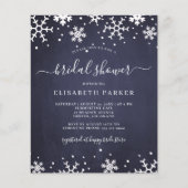 Papier Hiver flocons de neige budget nuptiale invitation (Devant)