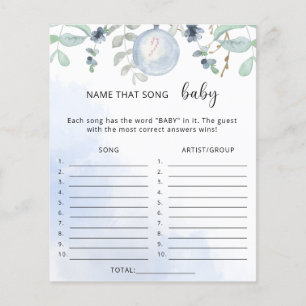 Papier Hiver nom que chanson jeu de baby shower