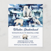 Papier Hiver onederland animaux arctiques anniversaire in (Devant)