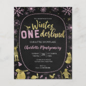 Papier Hiver Onederland Anniversaire Invitation Flèches d (Devant)