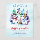 Papier Hiver onederland snowmen fête d'anniversaire invit (Devant)