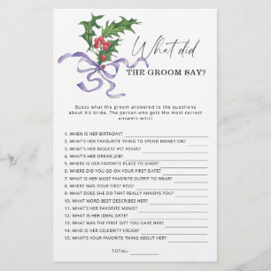 Papier Hiver Que a dit le marié jeu de mariage