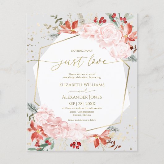 Papier Hiver Rien De Fancy Just Love Mariage Invitations (Devant)