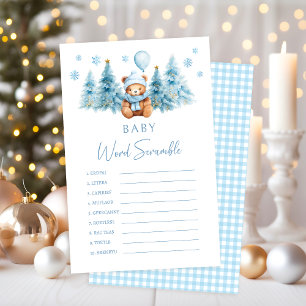 Papier Hiver Teddy Bear Baby shower Word Scramble Jeu