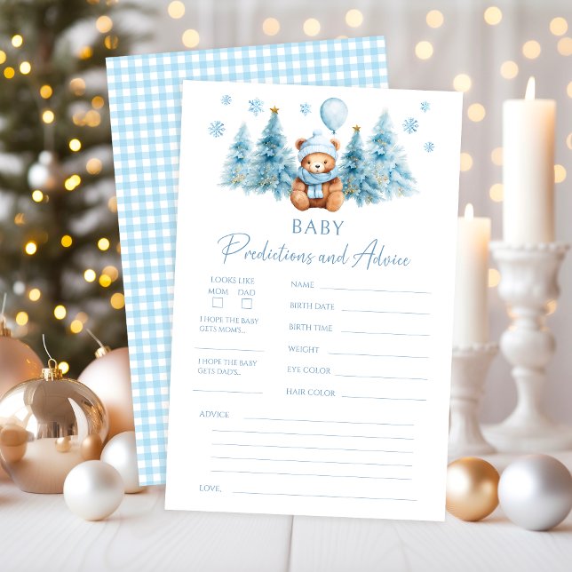 Papier Hiver Teddy Bear Bébé Prédictions Conseils Jeu (Créateur téléchargé)