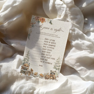 Papier Hiver Woodland Animaux Baby shower Prix est correc