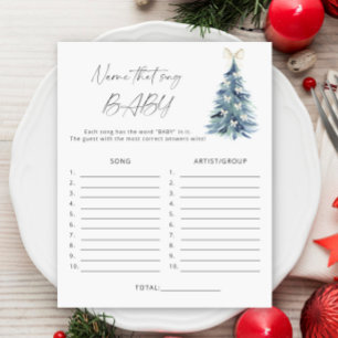 Papier Hivernage Nom de la chanson jeu de baby shower