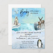Papier Hivernal Animal Bébé Il fait froid dehors douche (Devant / Derrière)