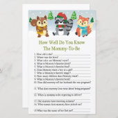 Papier hivernal animal boisé comment bien savez-vous jeu (Devant / Derrière)