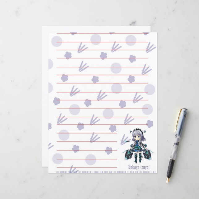 Papier Hoja Sakuya Izayoi TOUHOU LOSTWORD (Devant/Arrière en situation)