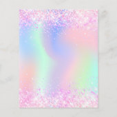 Papier Holographie rose 10e anniversaire invitation budgé (Dos)