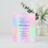 Papier Holographie rose violet budget 18e anniversaire (Debout devant)