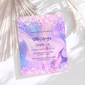 Papier Holographie rose violet Sweet 16 invitation budget