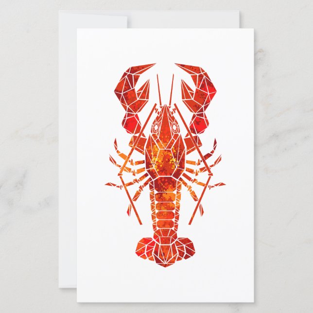 Papier Homard polygonal rouge (Devant)