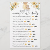 Papier Honey Bear Baby shower "Devinez Qui" Jeu (Devant)