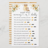 Papier Honey Bear Baby shower "Devinez Qui" Jeu (Devant / Derrière)