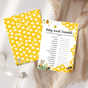 Papier Honey Bee thèmes mot brouille jeu baby shower