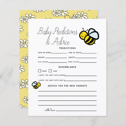 Papier Honey Bee White Baby Prédictions et conseils (Devant / Derrière)